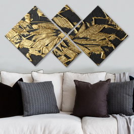 Wallity Conjunto de 4 Cuadros Decorativos de MDF Multicolor